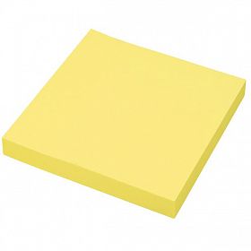 Бумага для заметок с клеевым краем, 75х75 мм, 100л., желтая